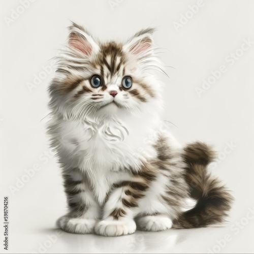 Cute kitten on a white background © Danil Bukharov