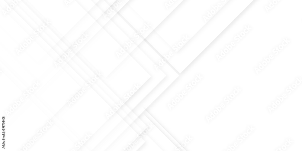 seamless and dynamic Geometric shapes arrange randomly on Modern abstract white background wiith minimal tech lines and white light grey seamless business technology concept geometric shapes.	