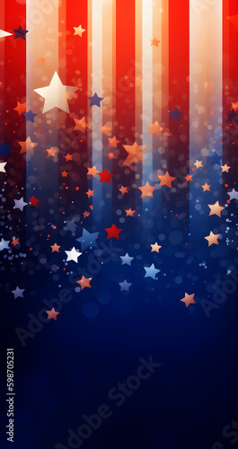 USA Veterans Day background. Illustration of an abstract grunge brushed flag with text. Template for a vertical banner.
