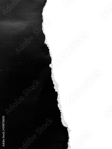 Real Captured Black Ripped Paper Elements