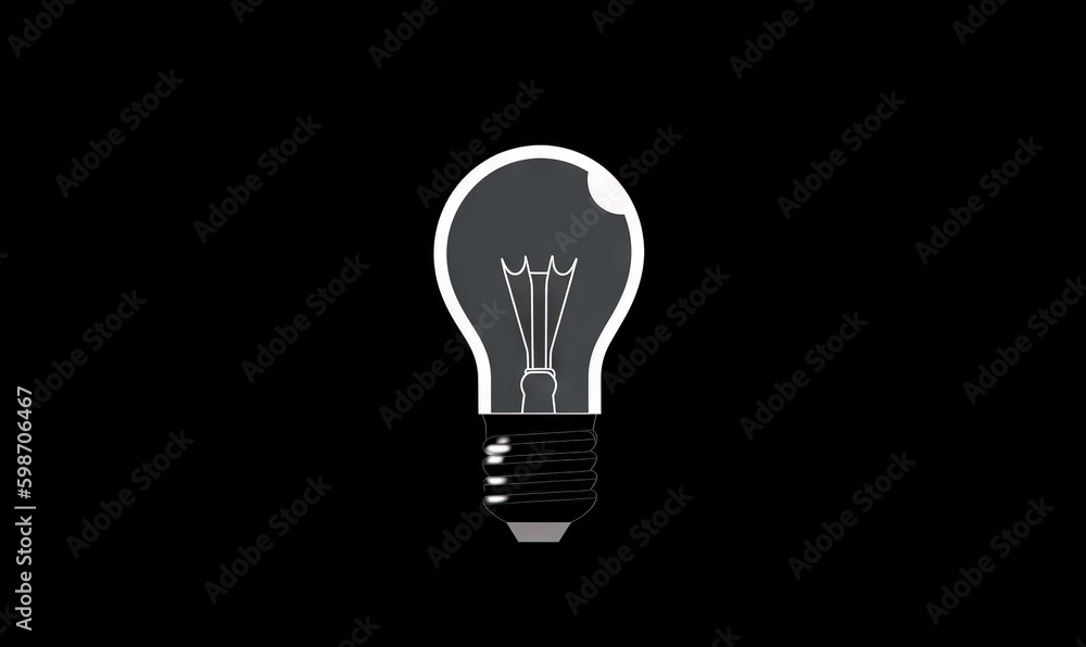 a black and white photo of a light bulb on a black background. generative ai a black and white photo of a light bulb on a black background. generative ai