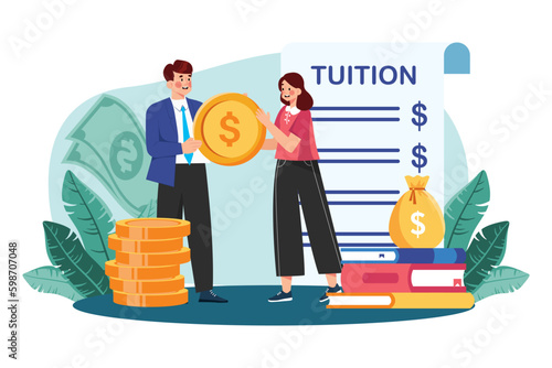A college student applies for scholarships to help pay for tuition.