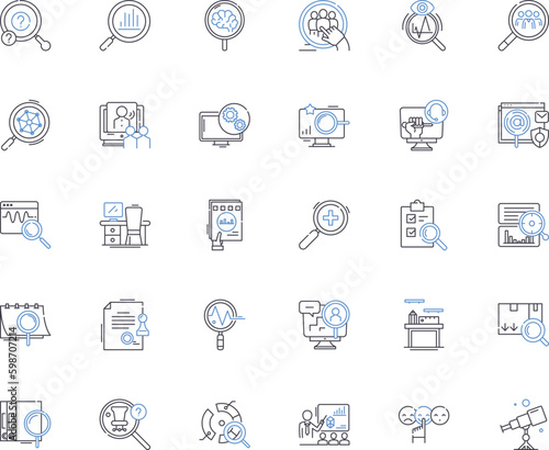 Hit-and-run line icons collection. Accident, Fleeing, Responsibility, Negligence, Driver, Victim, Collision vector and linear illustration. Police,Conviction,Escape outline signs set Generative AI