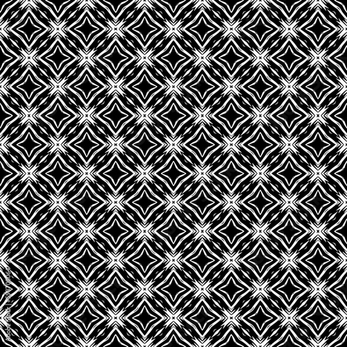 Black and white seamless pattern texture. Greyscale ornamental graphic design. Mosaic ornaments. Pattern template. Vector illustration. EPS10.