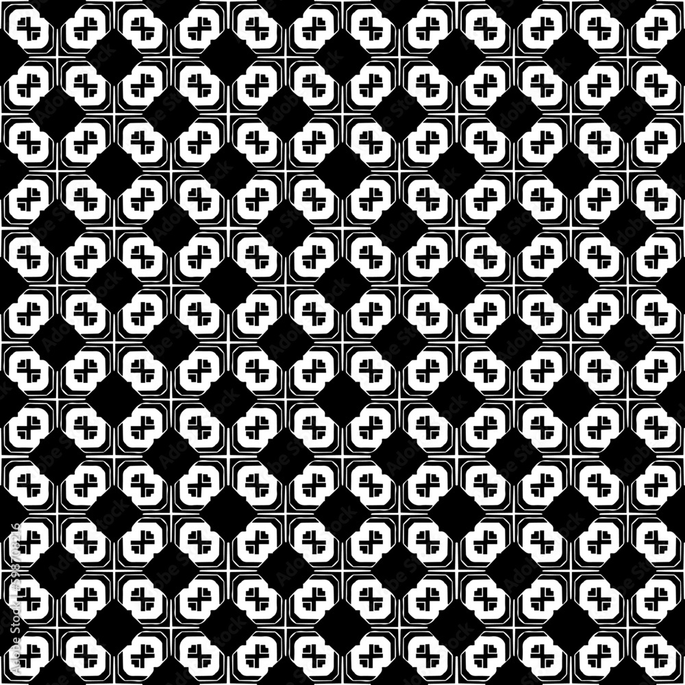 Black and white seamless pattern texture. Greyscale ornamental graphic design. Mosaic ornaments. Pattern template. Vector illustration. EPS10. Black and white seamless pattern texture. Greyscale ornamental graphic design. Mosaic ornaments. Pattern template. Vector illustration. EPS10.
