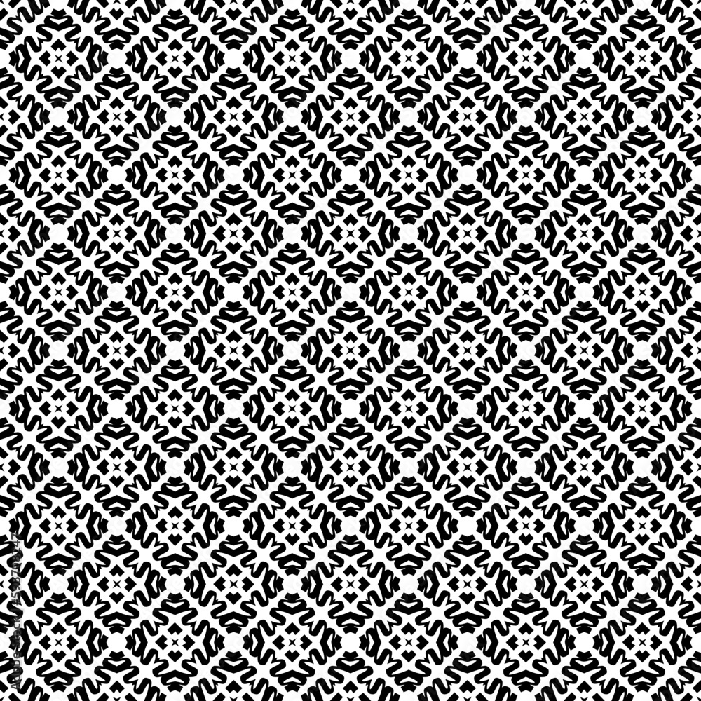 Black and white seamless pattern texture. Greyscale ornamental graphic design. Mosaic ornaments. Pattern template. Vector illustration. EPS10. Black and white seamless pattern texture. Greyscale ornamental graphic design. Mosaic ornaments. Pattern template. Vector illustration. EPS10.