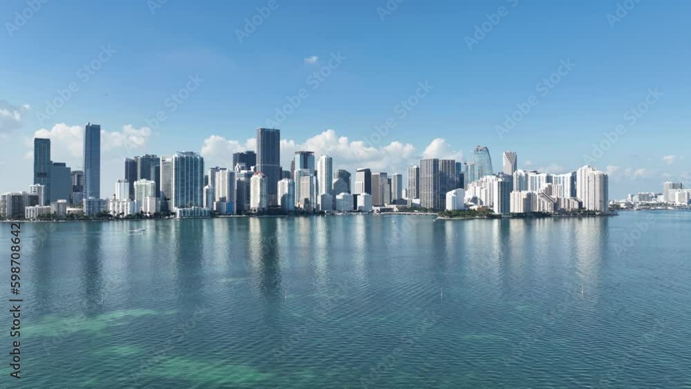 Aerial shot of the skyline of downtown Miami Florida Aerial shot of the skyline of downtown Miami Florida