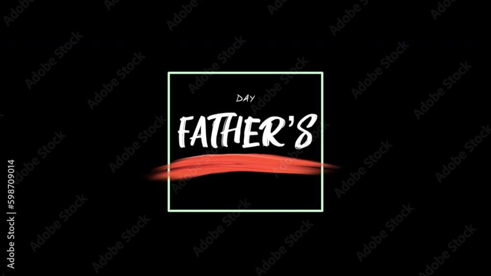 Fathers Day with red art brush on black gradient, motion holidays and promo style background Fathers Day with red art brush on black gradient, motion holidays and promo style background