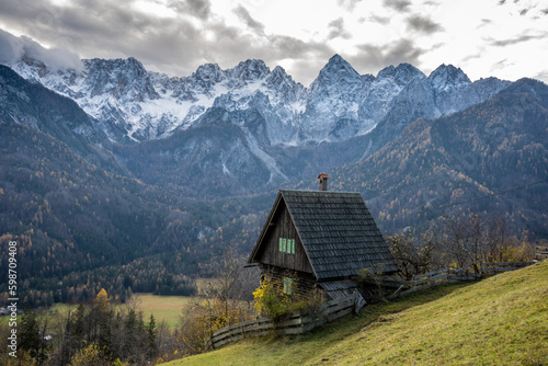 Alpine hut in the mountains