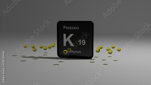 Graphic representation of the POTASSIUM atom. photo