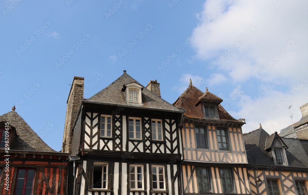 Half timbered houses in Dol de Bretagne 