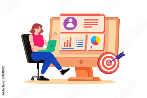 A market researcher collects data and conducts analysis to identify target audiences.