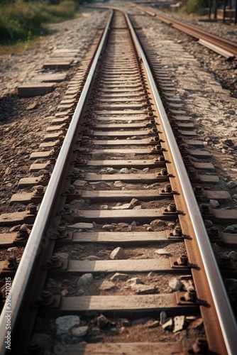 illustration, railway tracks, ai generative