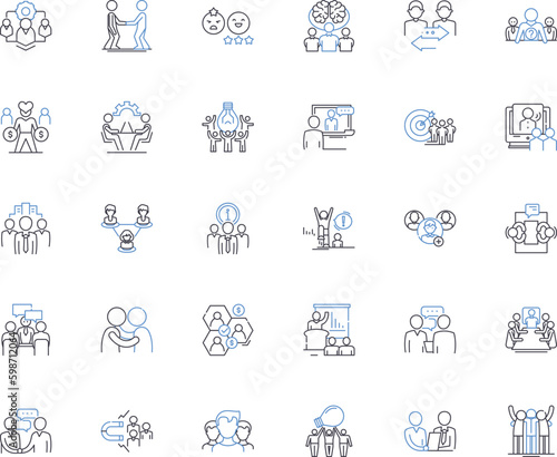Exchange Talks line icons collection. Negotiation, Barter, Dialogue, Communication, Compromise, Discussion, Trading vector and linear illustration. Agreement,Swap,Haggling outline signs Generative AI