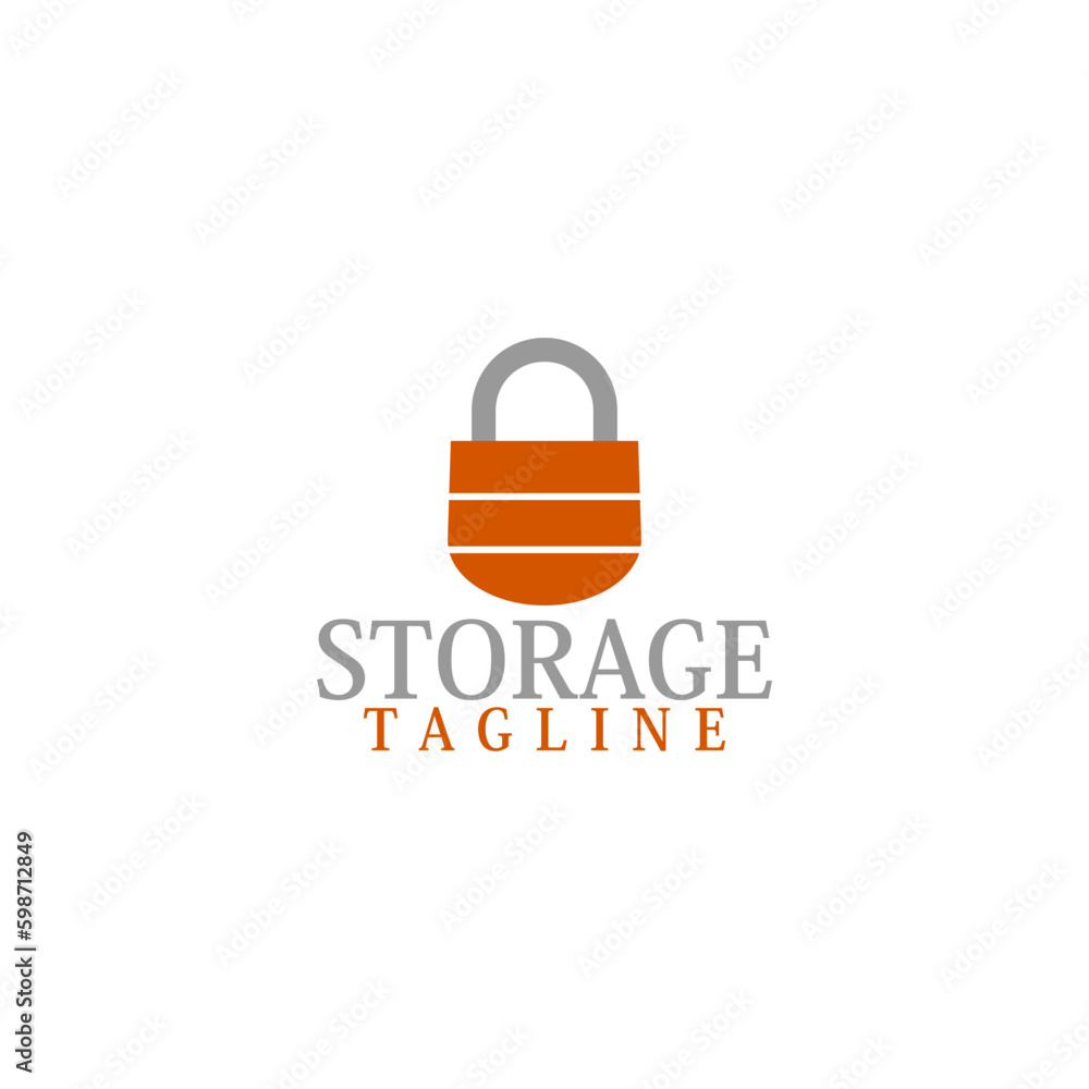 Storage lock pad logo icon isolated on white background Storage lock pad logo icon isolated on white background