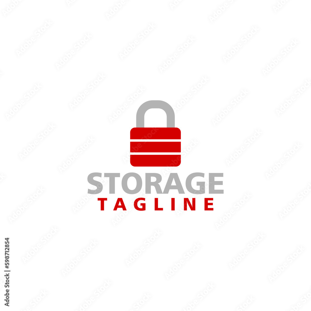 Storage lock pad logo icon isolated on white background Storage lock pad logo icon isolated on white background