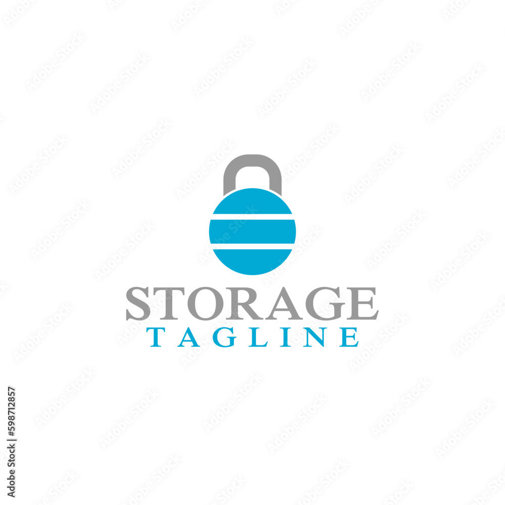 Storage lock pad logo icon isolated on white background