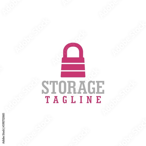 Storage lock pad logo icon isolated on white background