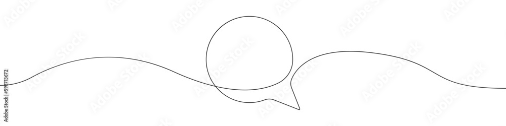 One continuous drawing cloud notification vector. One continuous line drawing message cloud. Vector illustration. Linear design of the notification in the messenger. One continuous drawing cloud notification vector. One continuous line drawing message cloud. Vector illustration. Linear design of the notification in the messenger.