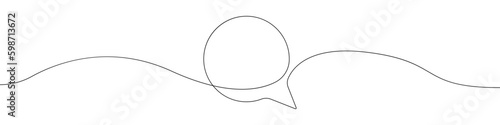 One continuous drawing cloud notification vector. One continuous line drawing message cloud. Vector illustration. Linear design of the notification in the messenger.