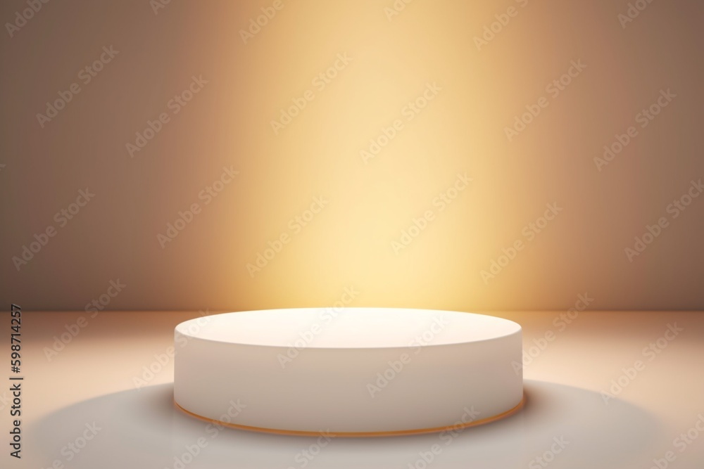Premium white round Podium Stand. Generative AI Generative AI Premium white round Podium Stand. Generative AI Generative AI