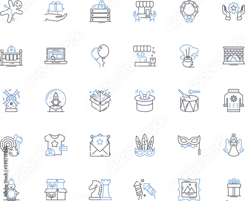 Custom design line icons collection. Creativity, Unique, Tailored, Craftsmanship, Bespoke, Artistry, Personalized vector and linear illustration. Innovation,Quality,Originality outline Generative AI