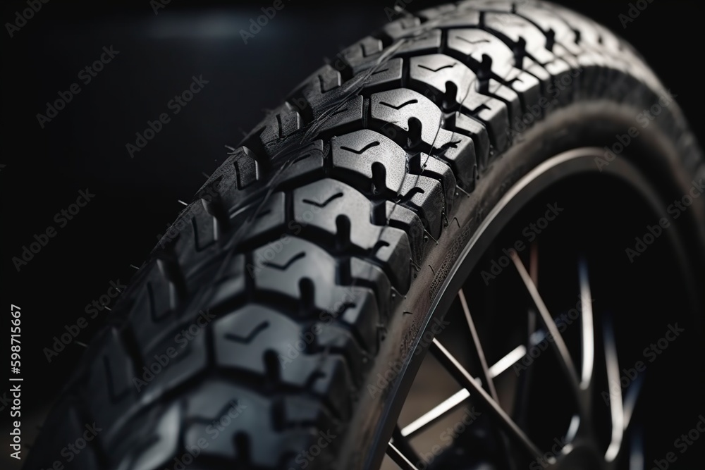 illustration, the tread of a motorcycle tire, generative ai. illustration, the tread of a motorcycle tire, generative ai.