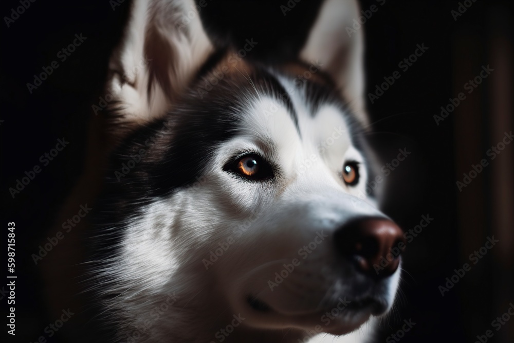 illustration, siberian husky dog , generative ai