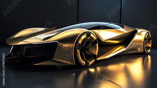 Futuristic luxury vehicle,  high-tech design of a concept car, aerodynamic lines, Made by AI, AI generated, Artificial intelligence	
