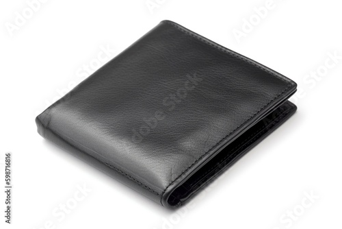illustration, black leather wallet, ai generative