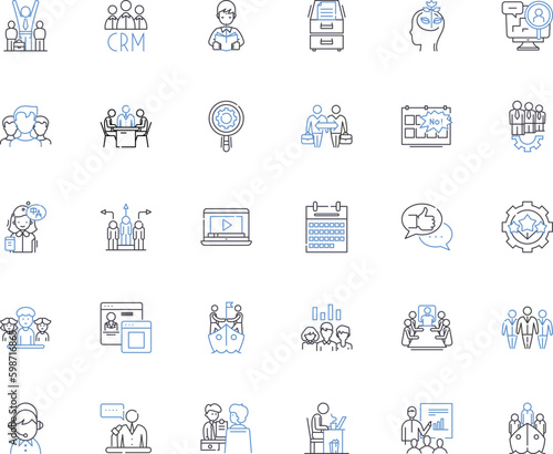 Consumer support line icons collection. Assistance, Response, Helpdesk, Support, Guidance, Customer, Satisfaction vector and linear illustration. Resolution,Feedback,Solutions outline Generative AI