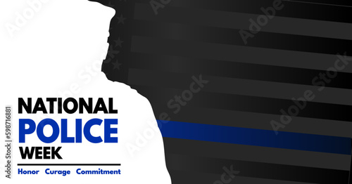  National Police Week background. Poster, card, banner and background.