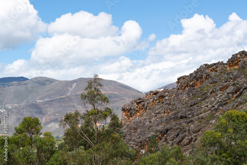 landscape with blue sky