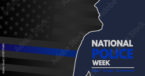  National Police Week background. Poster, card, banner and background
