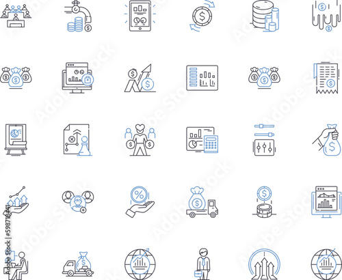 Commerce line icons collection. E-commerce, Sales, Marketing, Trade, Business, Market, Customers vector and linear illustration. Revenue,Profit,Merchandise outline signs set Generative AI