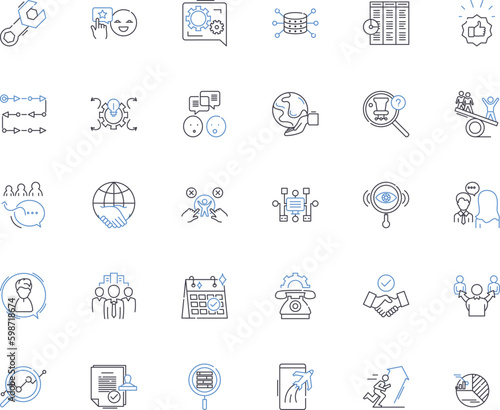 Comrade bonds line icons collection. Unity, Loyalty, Brotherhood, Trust, Camaraderie, Solidarity, Fraternity vector and linear illustration. Kinship,Friendship,Siblinghood outline signs Generative AI