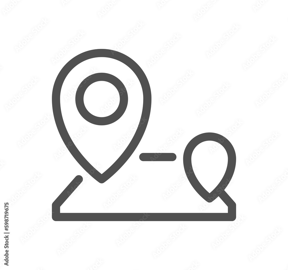 Route related icon outline and linear symbol.
Route related icon outline and linear symbol.