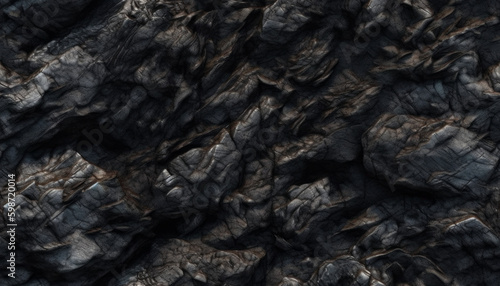 Seamless texture background of concrete, slate and stone in gray dark colors. Generative AI