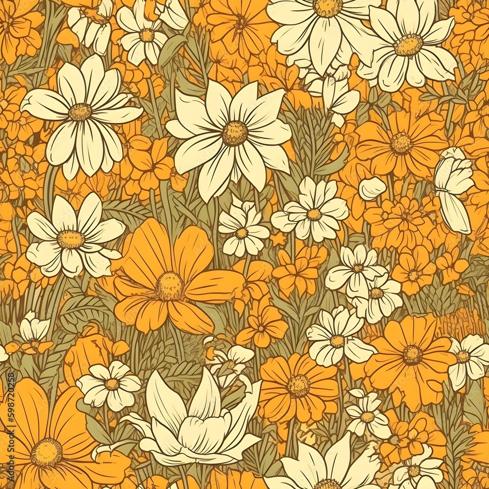 custom made wallpaper toronto digitalSeamless Beautiful Floral Texture Flower Generative AI