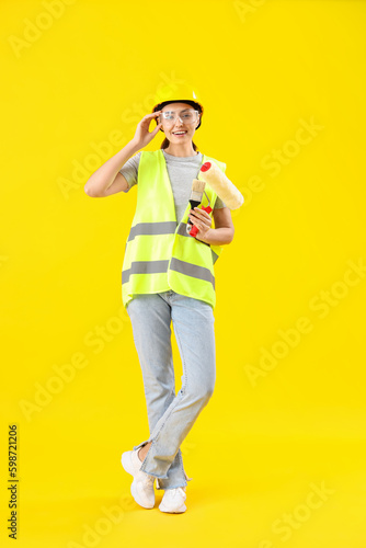 Female decorator with paint...