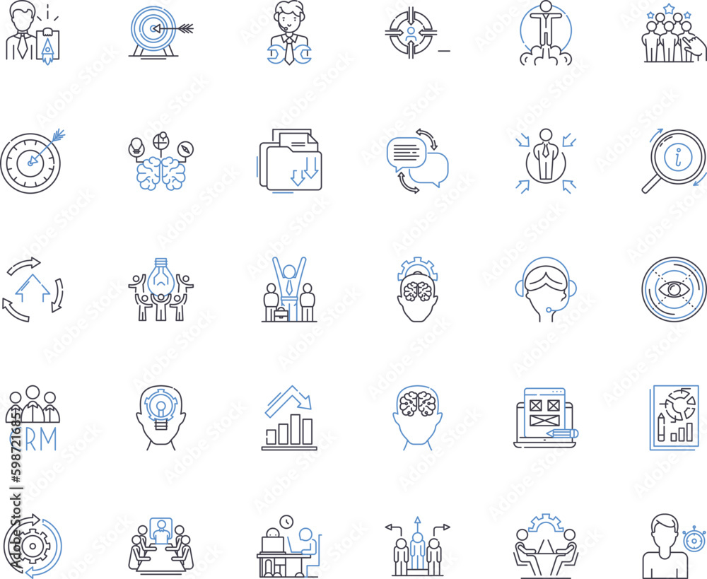 Advisory Board line icons collection. Strategy, Expertise, Guidance, Insight, Leadership, Direction, Innovation vector and linear illustration. Mentors,Experience,Nerking outline signs Generative AI