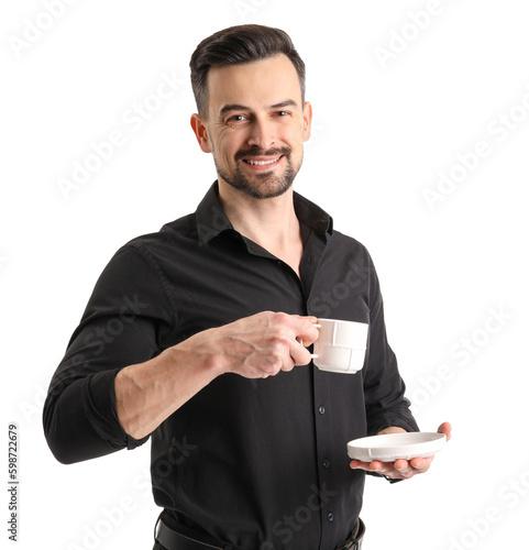 Handsome businessman with c...