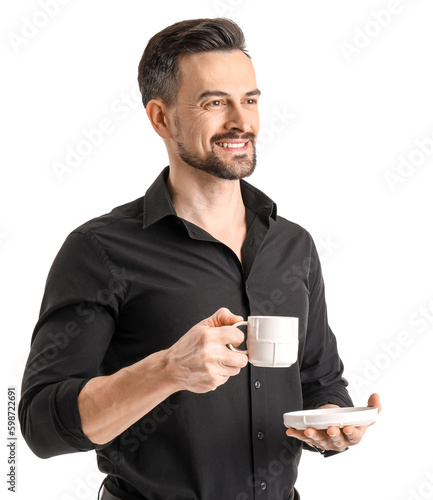 Handsome businessman with c...
