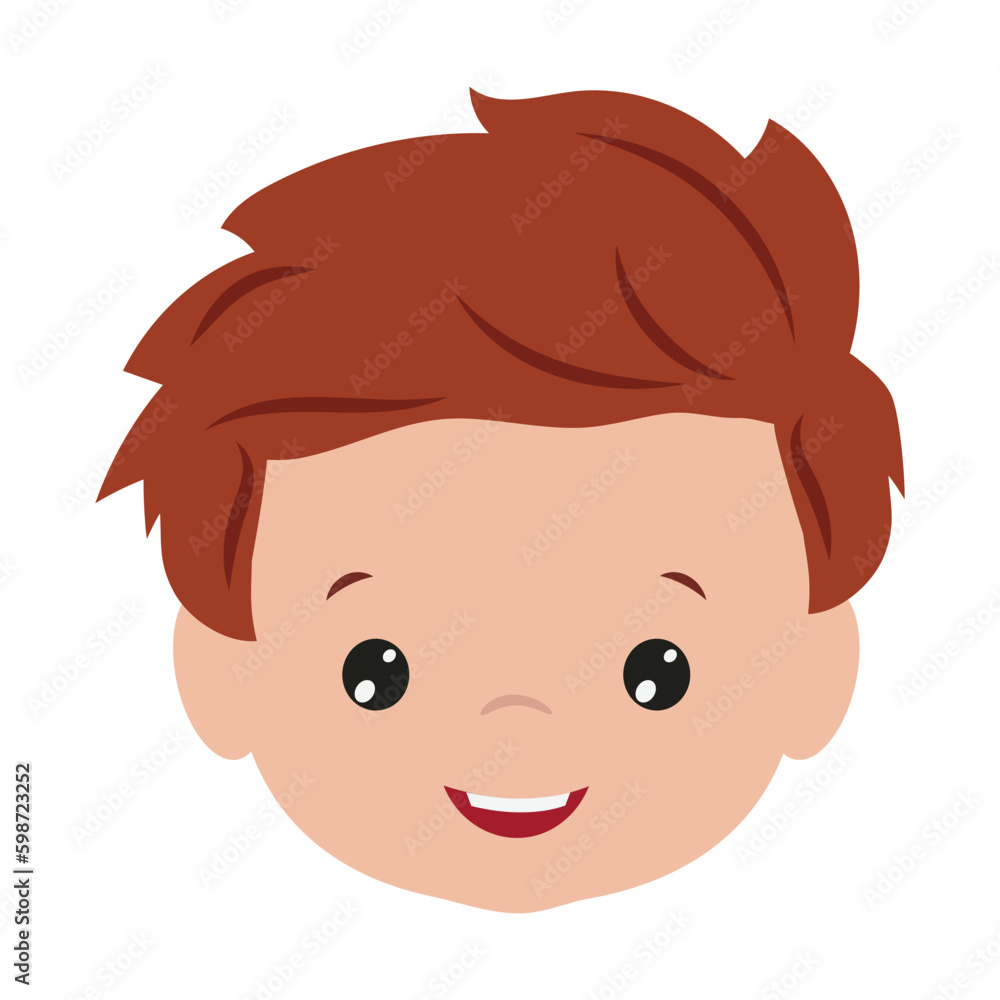 Cute boy face vector cartoon illustration Stock Vector | Adobe Stock