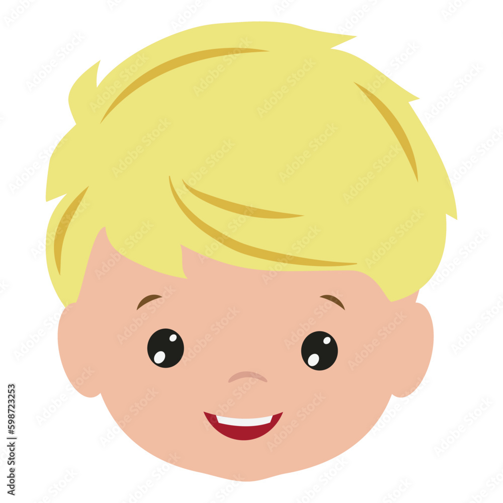 Cute boy face vector cartoon illustration Cute boy face vector cartoon illustration
