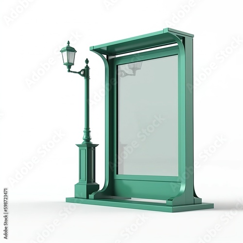 Billboard street mockup. Blank street advertising stand modern. Green, red, bus stop, Paris, New York, São Paulo, generative ai. Advertsign, marketing, billboard. 