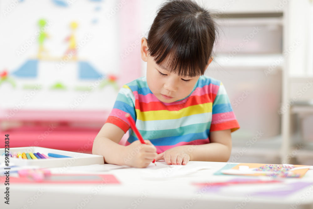young girl making craft for homeschooling young girl making craft for homeschooling