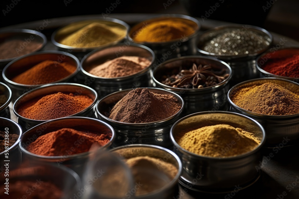 spices and herbs in containers spices and herbs in containers