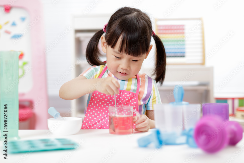 young girl making ice lolly for homeschooling young girl making ice lolly for homeschooling