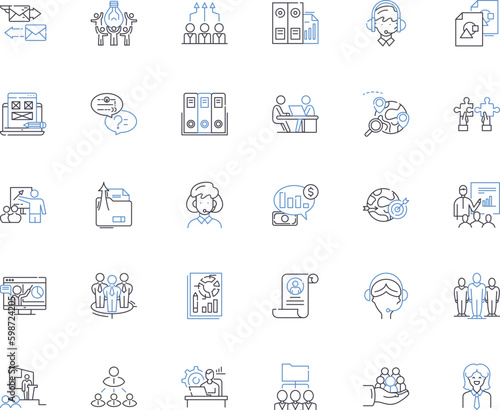 Unit personnel line icons collection. Soldiers, Officers, Enlisted, Cadets, Recruits, Marines, Sailors vector and linear illustration. Airmen,Guardsmen,Troops outline signs set Generative AI